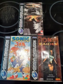 Sega Saturn games bundle, Sonic Jam Tomb Raider Command and Conquer CIB