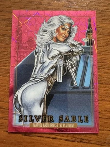 2024 Skybox Marvel MasterPieces '92 Platinum Pink Lasers Silver Sable /992 Mint - Bild 1 von 5