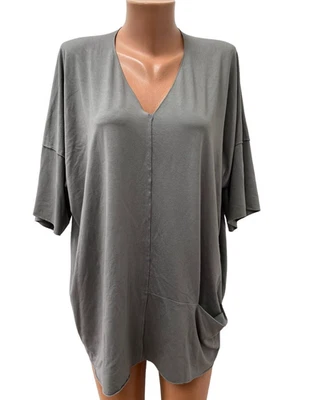OSKA Gr.3 XXL 2XL Loose Fit Bluse Tunika Oberteil Taupe Grau Kurzarm... - Bild 1 von 4