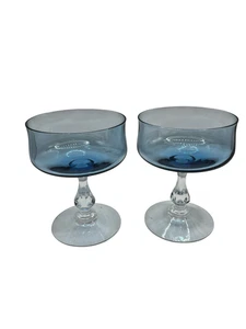 Vintage Fostoria Coupes Distinction Hellblau Champagner Sherbet Gläser - Bild 1 von 6