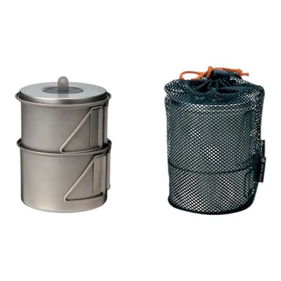 Juego de cocina Snow Peak Solo titanio SCS-004TR olla taza equipo de mochilero hecho en Japón Foto 1 de 4