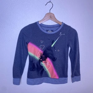 Kohls So Gray Unicorn Sweatshirt XS/S 7/8 - Picture 1 of 6