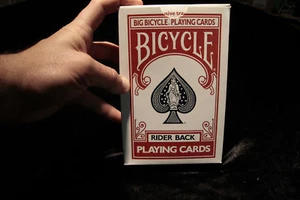 JUMBO INVISIBLE MAZO Bicicleta Tarjetas de Juego GAFF 18x12cm Gigante Escenario Truco de Magia - Imagen 1 de 1