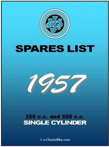 AJS Parts Manual 16M 16MS 16MCT 16MCS 18 18S 18CS 1957 Spares Catalog List - Picture 1 of 1