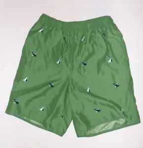 Brooks Brothers Jungen Badeanzug grün Wale & Segelboote kurz Gr. M - Bild 1 von 7