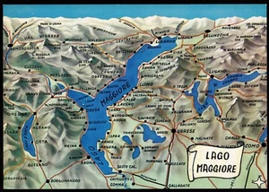 Lago Maggiore Italien Karte Postkarte - Bild 1 von 2