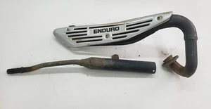 OEM 1980 Yamaha DT100 Exhaust Expansion Chamber Heat Shield Muffler Set - Picture 1 of 17