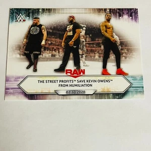 Tarjeta base Topps WWE 2021 #20 The Street Profits Save Kevin Owens - Imagen 1 de 2