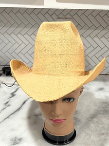 Vintage John B. Stetson Straw Cowboy Hat Sz 7 1/8 Sheplers Western Rodeo USA - Picture 1 of 9