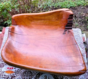 Naturdeko Holzschale Schale Holz Baumkante Rinde Handarbeit 60er Jahre TipTop - Bild 1 von 6