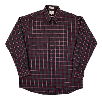 VTG Viyella Maroon & Gray Plaid Wool Blend Button Up Shirt Canada Made Size L - Image 1 of 4