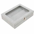 (Grey Small)Pin Display Case Orderly Storage Transparent Glass Cover AGS