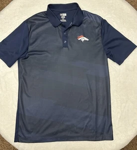 Denver Broncos NFL Team Apparel Mens Large Blue TX3 Cool Golf Polo Shirt - Picture 1 of 14