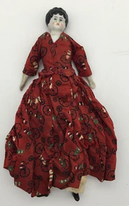 9” Vintage Porcelain German China Head Arms Feet Doll Made in Germany Cloth Body - Picture 1 of 13