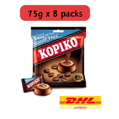 Kopiko Sugar Free Coffee Hard Candy Original Real Coffee  8 packs x 75g -DHL - Image 1 of 4