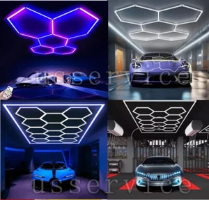 14X LED Hexagon Garage Lampe LED Wand Decken Leuchte Beleuchtung Werkstatt Lager - Bild 1 von 128