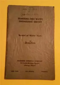 RARE VINTAGE "1942-44 DEARBORN FEED WATER ENGINEERING SERVICE CHICAGO ILL" - Picture 1 of 1