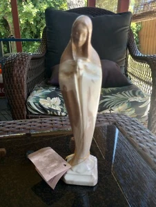 Mother Mary Figure. Signed Mount St Helens Ash Ware Volcanic Ash Catholic Figure - Picture 1 of 10