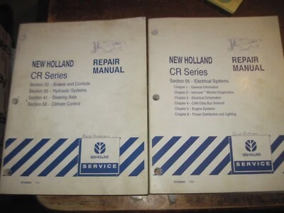 Dos manuales de reparación New Holland serie CR 2003 para cosechadoras Foto 1 de 4