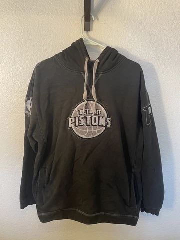 Detroit Pistons Majestic NBA Exclusive Pullover Hooded Sweatshirt Black Heavyb Cover