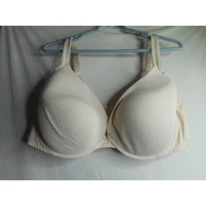 Cacique 46 DDD Cotton Bra underwire Boost plunge beige - Picture 1 of 7