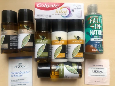 Sale❌11 Travelsize:3x Showergel; 2 x Shampoo,  2 x Conditioner, toothpaste, soap - Image 1 of 4