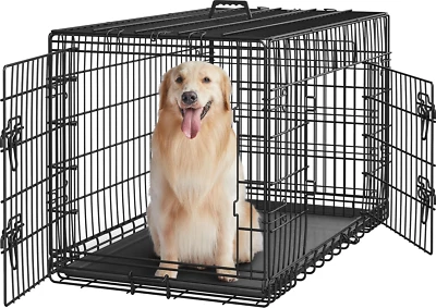 42 Inch Double Door Dog Crate W/Divider for Puppy to Adult XL Collapsible Metal  - Image 1 of 4