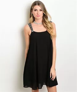THE CLOTHING COMPANY Black Beaded Cocktail Party Summer Dress - S, M, L - Picture 1 of 2