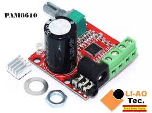 12V Mini Hi-Fi PAM8610 Audio Stereo Amplifier Board 2X10W Dual Channel D Class - Imagen 1 de 8