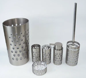 BH Home Luxurious 6 Piece Bath Accessory set Made of Polyresin (Mosaic silver) - Picture 1 of 1