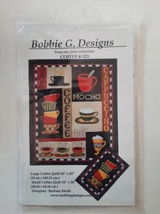 Patrones de edredón de café Bobbie G Designs #525 16"" X 24"" y 36"" X 43"" ENVÍO GRATUITO - Imagen 1 de 2