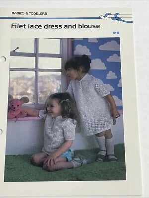 Marshall Cavendish Childs Filet Lace Dress & Blouse  Crochet Pattern  - Image 1 of 4