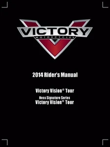 Victory Owners Manual Book 2014 Victory Vision Tour - Picture 1 of 12