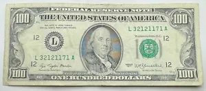 1977 Vintage $100 Note -Vintage Currency- San Francisco - L -Hundred Dollar Bill - Picture 1 of 2