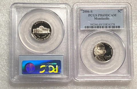 2006-S Proof Monticello Nickel PCGS PR-69 DCAM Cover