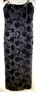 #2 B'zar Bob Mackie Formal Evening Gown Long Maxi Vintage Dress 14 Beaded Roses - Picture 1 of 8