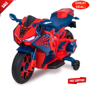 Kids Motorcycle Ride On Spiderman Design 6V Rechargeable Battery Ideal Gift NEW - Picture 1 of 8