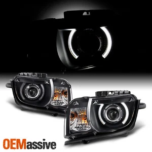 Fit Black 2010 2011 2012 2013 Chevy Camaro CCFL Halo Projector Halogen Headlight - Picture 1 of 8