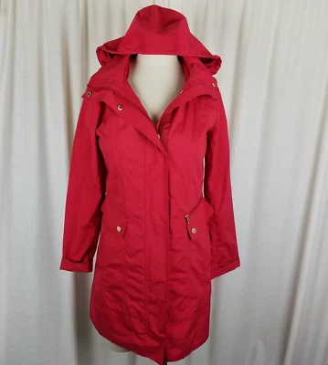 Chaqueta de lluvia con capucha Cole Haan Signature abrigo cortavientos para mujer PXS Foto 1 de 4