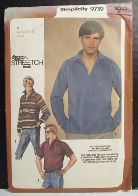 Simplicity Pattern 9739 Men's Pullover Top Size 42-44-46 Uncut Vintage 1980 - Image 1 of 4