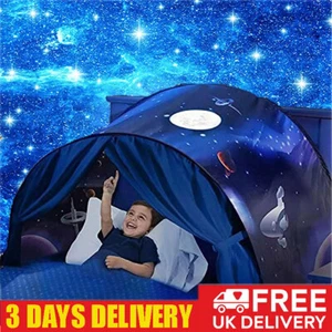 Kids Bed Dream Tent Foldable Pop Up Indoor Home Playhouse Children Birthday Gift - Picture 1 of 24