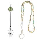 Easy Pull Button Lanyard Necklace Beaded Necklace for Nurse Office Staff Teacher