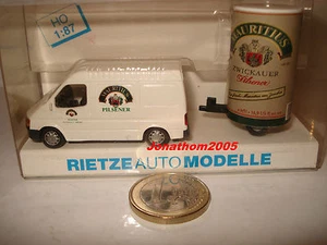 Rietze 80090 Ford Transit With Trailer Beer Pilsener Mauritius - 1/87 HO - Picture 1 of 1