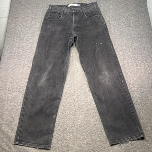 GAP Vintage Wide Leg Jeans Herren 34x34 Schwarz Denim Distressed Retro 90s Lack - Bild 1 von 12