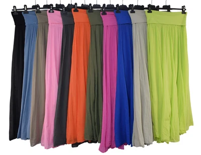 Italian Lagenlook Maxi Skirt Lightweight Cotton Flowy Summer Maxi Skirt - Image 1 of 2