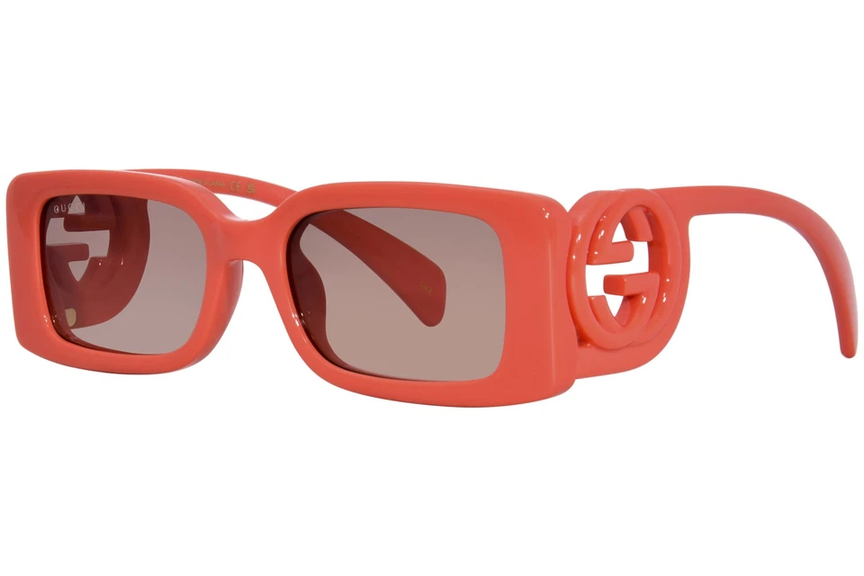 Gucci Women Sunglasses Red Brown Gradient Rectangle GG1325S 005