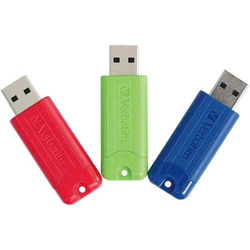 Verbatim 70390 128gb Pinstripe 3.0 Usb 3pk Blue/red/grn - Image 1 of 1