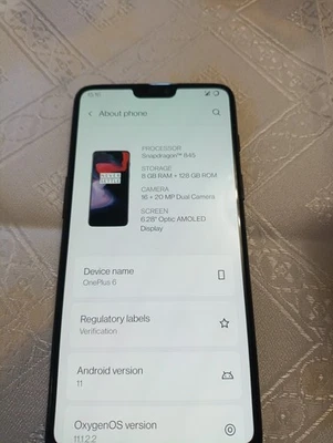 OnePlus 6 - 128GB - Midnight Black - Immagine 1 di 4