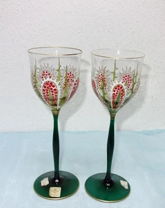 Theresienthal 2 copas de vino serenata cardo pintura esmaltada 21,5 cm - Imagen 1 de 9