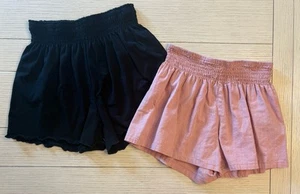 Lot of 2 EUC Shein Girls Size 10 Black & Pink Shorts - Picture 1 of 13